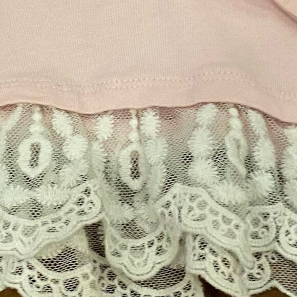 Children’s Place Top Pink Long Sleeve Lace Trim  Shirt Infant Size 12-18 Months - Picture 9 of 11